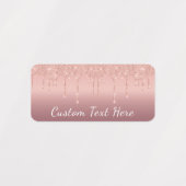 Roos Gold Glitter Sparkly Labels met aangepaste te