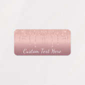 Roos Gold Glitter Sparkly Labels met aangepaste te (Design 2)