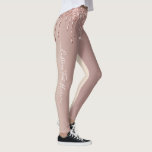 Roos Gold Glitter Sparkly Leggings en aangepaste t<br><div class="desc">Roos Gold Blush Glitter Sparkle Drips Custom Text Leggings - Voeg Uw Unieke Tekst / Naam toe of Verwijder Tekst - Maak Uw Speciale Gift - Formaat wijzigen en verplaatsen of verwijderen en tekst / onderdelen toevoegen met het gereedschap Aanpassen. Lettertypen / grootte / ! kiezen Ontwerp van MIGNED. Bekijk...</div>