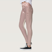 Roos Gold Glitter Sparkly Leggings en aangepaste t (Links)