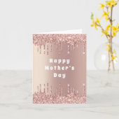 Roos Gold Glitter Sparkly Moederdag Kaart (Gele Bloem)