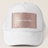 Roos Gold Glitter Sparkly Petten met aangepaste te (Voorkant)