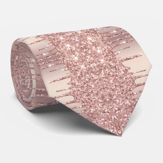 Roos Gold Glitter Sparkly Stropdas (Opgerold)