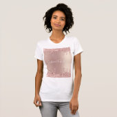 Roos Gold Glitter Sparkly T-shirt met aangepaste t (Voorkant volledig)