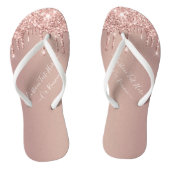 Roos Gold Glitter Sparkly Teenslippers Aangepaste (Voetbed)