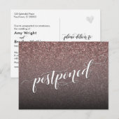 Roos Gold Glitter stelt aankondiging huwelijk uit Briefkaart (Voorkant / Achterkant)