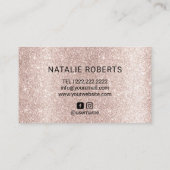 Roos Gold Glitter STenzij het looien van mobiele s Visitekaartje (Achterkant)