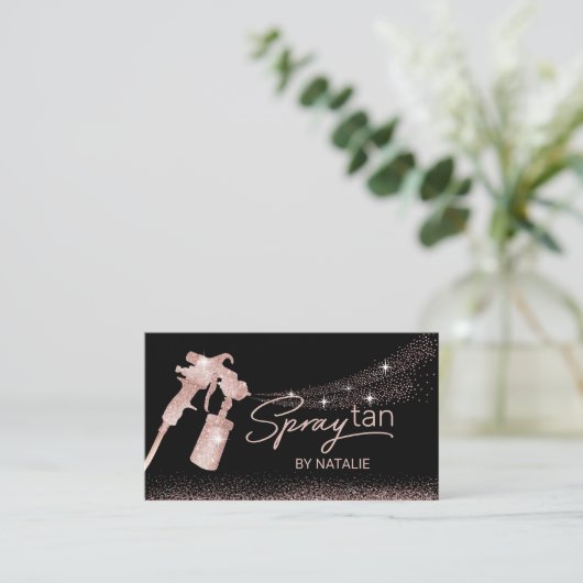 Roos Gold Glitter STenzij het looien van mobiele s Visitekaartje (Staand voorkant)