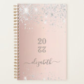Roos Gold glitter stofmonogram Planner (Voorkant)
