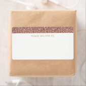 Roos Gold Glitter Stripe Adresetiketten Etiket (Insitu)