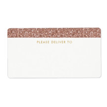 Roos Gold Glitter Stripe Adresetiketten