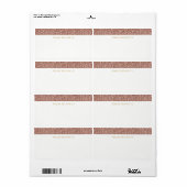 Roos Gold Glitter Stripe Adresetiketten Etiket (Full Sheet)