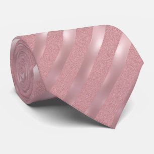 Roos Gold Glitter Striped Sjabloon Elegant Patroon Stropdas