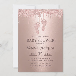 Roos Gold Glitter stuurt Baby shower voor jonge me Kaart