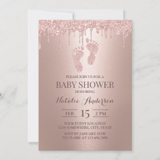 Roos Gold Glitter stuurt Baby shower voor jonge me Kaart