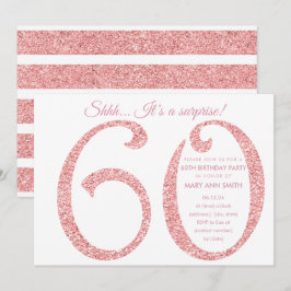 Roos Gold Glitter Surprise 60th Birthday Kaart