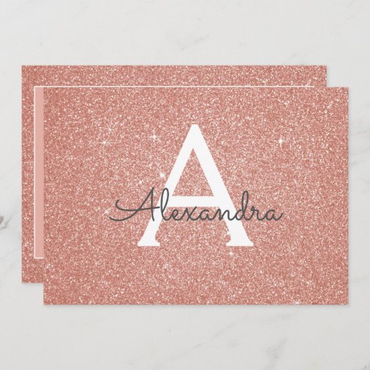 Roos Gold Glitter Sweet 16 Save the Date Kaart (Voorkant / Achterkant)