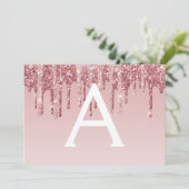 Roos Gold Glitter Sweet 16 Save the Date Kaart (Staand voorkant)