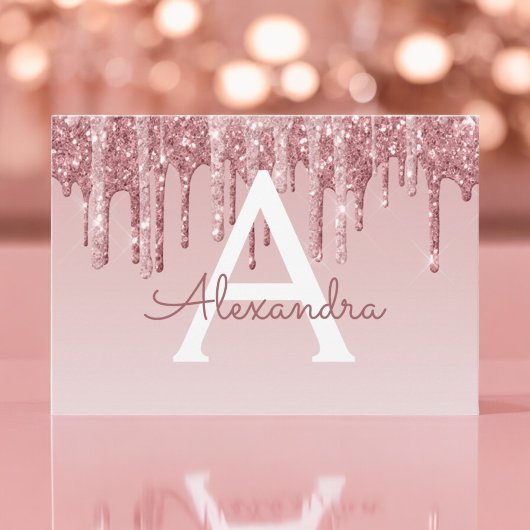 Roos Gold Glitter Sweet 16 Save the Date Kaart