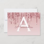 Roos Gold Glitter Sweet 16 Save the Date Kaart (Voorkant)