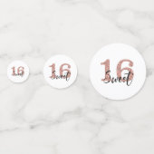 Roos Gold Glitter Sweet 16 Sixteen Confetti (Voorkanten)