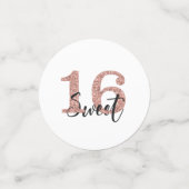 Roos Gold Glitter Sweet 16 Sixteen Confetti (Kleine voorkant)