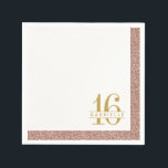 Roos Gold Glitter Sweet 16th Birthday Name Napkins Servet<br><div class="desc">Ons roos goudroze glitter en goudzoete 16 servet heeft een aanpasbare naam en leeftijdsnummer. Geweldig accent voor elegante en moderne meisjes verjaardag of quinceanera - of verander de tekst volledig voor een baby of een vrijgezellenfeest. Kunstwerk is een gedrukt afbeelding glitter - er wordt geen echt glitter gebruikt.</div>