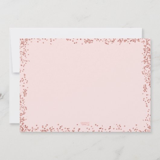 Roos Gold Glitter Sweet Sixteen Birthday Foto Kaart (Achterkant)