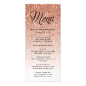 Roos Gold Glitter Tall Menu Kaart (Voorkant)