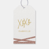 Roos Gold Glitter tapestandaard - Hartelijk dank Cadeaulabel (Achterkant)