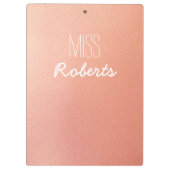 Roos Gold Glitter Teacher  Klembord (Achterkant)