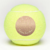 Roos Gold Glitter Tennisballen met aangepaste teks (Voorkant)