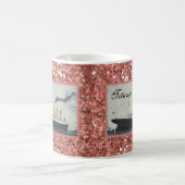Roos Gold Glitter Titanic Personalized Girly Koffiemok (Center)