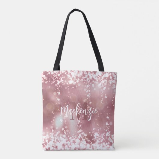 Roos Gold Glitter Tote Bag (Achterkant)