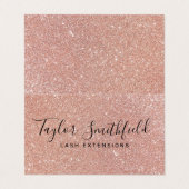 Roos Gold Glitter Trendy Elegant Lashes Hair Nails Visitekaartje (Buitenkant ongevouwen)