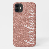 Roos Gold Glitter Trendy Script Persoonlijk Case-Mate iPhone Case (Achterkant)