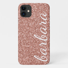 Roos Gold Glitter Trendy Script Persoonlijk Case-Mate iPhone Case