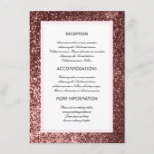 Roos Gold Glitter Trouwinformatie Gast Kaart (Voorkant)
