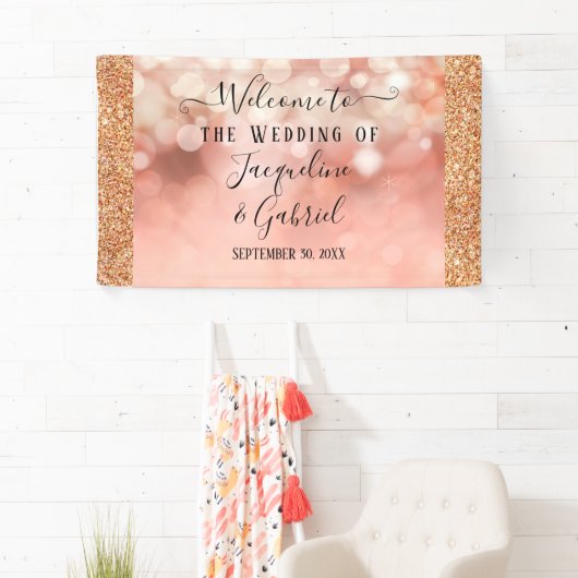 Roos Gold Glitter Twinkle Fairy Lights Blush Pink Spandoek (Insitu)