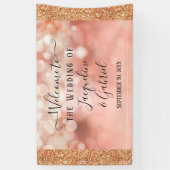 Roos Gold Glitter Twinkle Fairy Lights Blush Pink Spandoek (Verticaal)