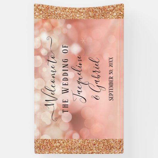 Roos Gold Glitter Twinkle Fairy Lights Blush Pink Spandoek (Verticaal)