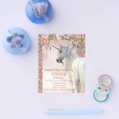 Roos Gold Glitter  Unicorn Floral Flyer (Enkel)