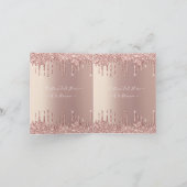 Roos Gold Glitter Uw Baby Meisje Douche Invitation Kaart (Binnen)