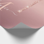 Roos Gold Glitter Uw Letter Naam Inpakpapier (Hoek)