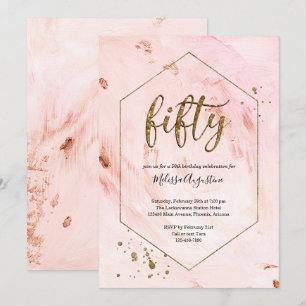 Roos Gold Glitter van de 50e verjaardag van de vro Kaart