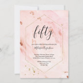 Roos Gold Glitter van de 50e verjaardag van de vro Kaart (Voorkant)