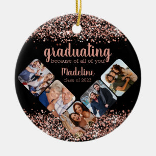 Roos Gold Glitter vanwege je vijf fotograaf Keramisch Ornament