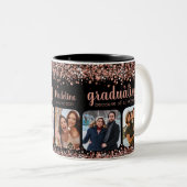 Roos Gold Glitter vanwege uw 5 Foto Afstudeerder Tweekleurige Koffiemok (Voorkant rechts)