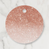 Roos Gold Glitter Verjaardagscadeau Dank u Label (Achterkant)