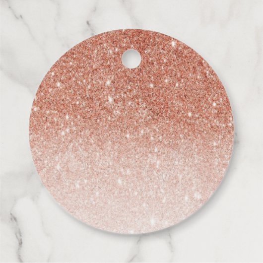 Roos Gold Glitter Verjaardagscadeau Dank u Label (Achterkant)